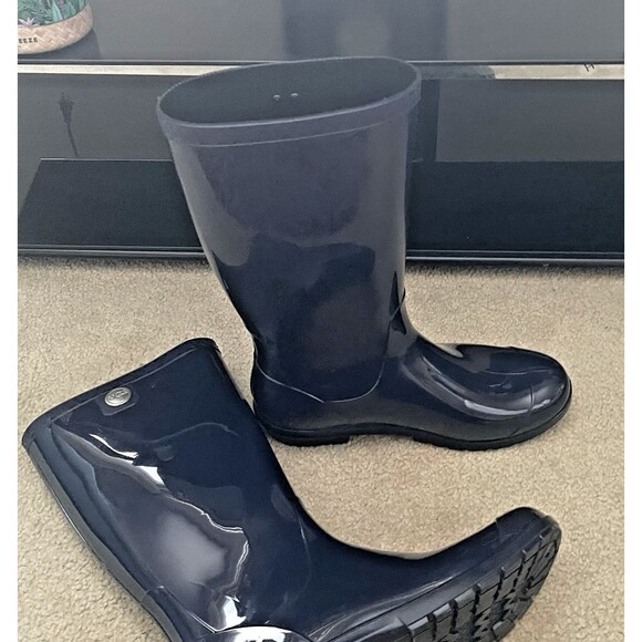 UGG Shaye Waterproof Tall Rain Boots Women’s Size 10 High Gloss Navy 1012350 - Picture 10 of 13